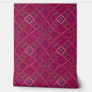 Perfectly Pink Mud Cloth Inspired Beautiful Wallpaper