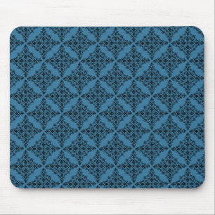 Perfectly Polished Damask Mousepad, Blue Mouse Pad