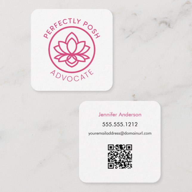 Perfectly POSH Advocate Square Business Card (Front/Back)
