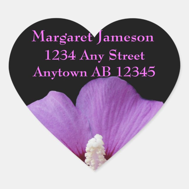 Perfectly Purple Floral Wedding Address Label (Front)