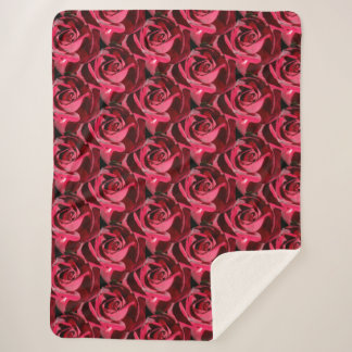 PERFECTLY RED ROSES SHERPA BLANKET
