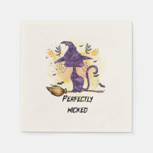 Perfectly Wicked - Black Witch Cat Napkin
