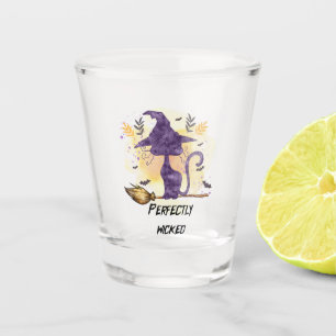 Perfectly Wicked – Purple Witch Cat Silhouette Shot Glass