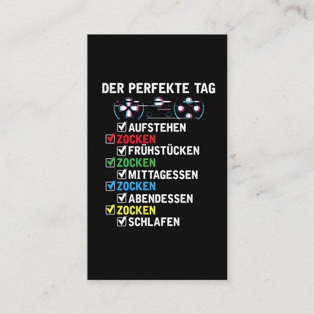 Perfekte Tag Zocker Humour Gamer Spruch Zocken (Front)