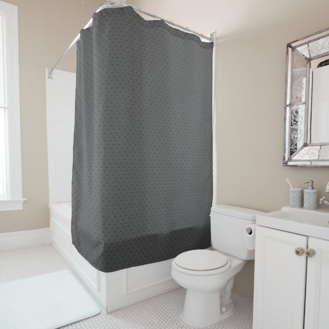 Perforated Grey Leather's Digital Print Shower Curtain (In Situ)