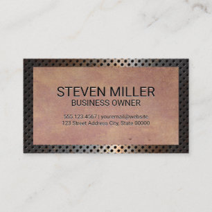 Perforated Rustic Metal Border Old Texture Business Card