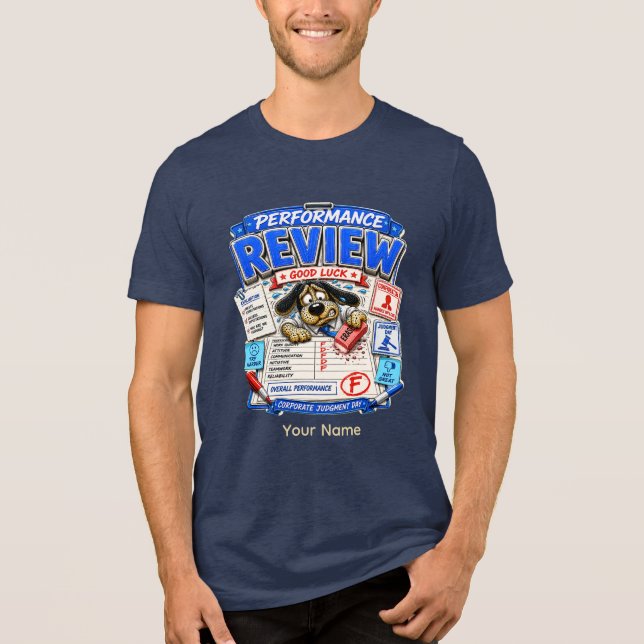Performance Review Personalised Funny Office Tri-Blend Shirt (Front)
