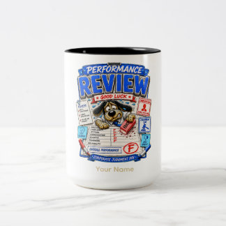 Performance Review Personalised Funny Office Two-Tone Coffee Mug
