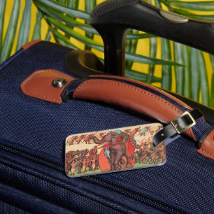 Performing Elephants With Women And Trainer. Luggage Tag