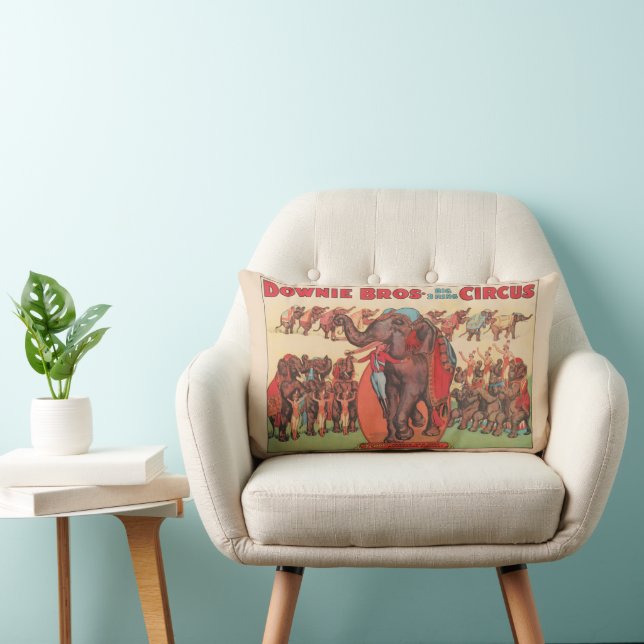 Performing Elephants With Women And Trainer. Lumbar Cushion (Chair)