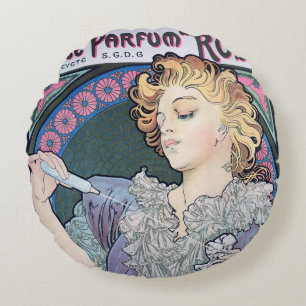 Perfume, Alphonse Mucha Throw Pillow