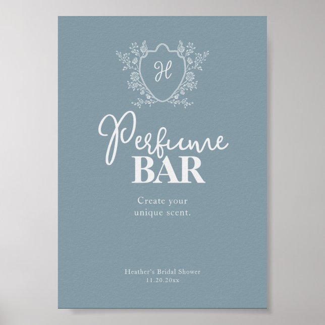 Perfume Bar Vintage Crest Blue Poster (Front)