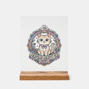 Perfume Beauty Cat Cute Cat T-Shirt Design - Perfu Acrylic Sign