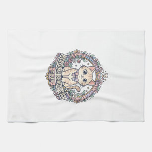 Perfume Beauty Cat Cute Cat T-Shirt Design - Perfu Tea Towel