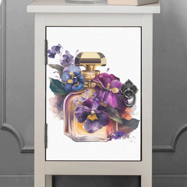 Perfume Bottle and Purple Morning Glory Flowers Tissue Paper (Creator Uploaded)