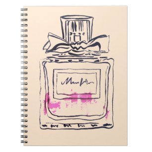 Perfume bottle fashion watercolour illustration notebook