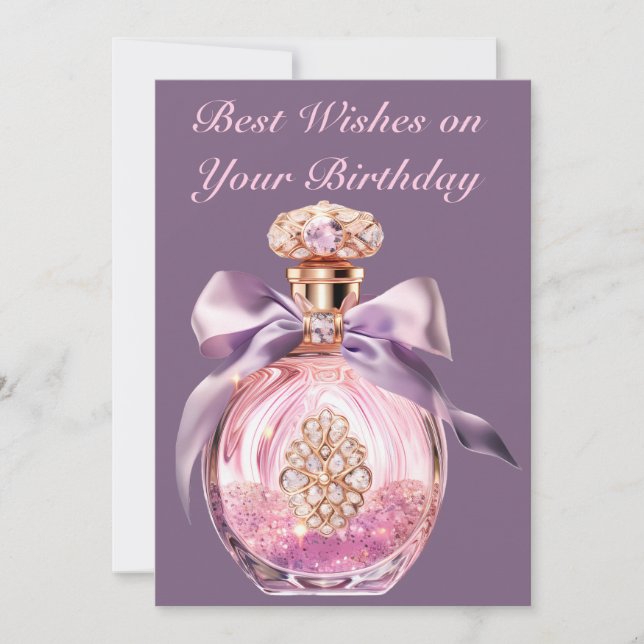 Perfume bottle with jewels  holiday card (Front)