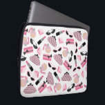 Perfume Purse Sunglasses Lipstick Electronics Bag<br><div class="desc">An electronics bag featuring a design consisting of pink and black retro cat eye  sunglasses,  pink change purses with grey polka dots,  pink clutch  purses with black bow,  pink lipsticks,  pink gemstones,  and bottle of  perfume with pink atomizer.</div>