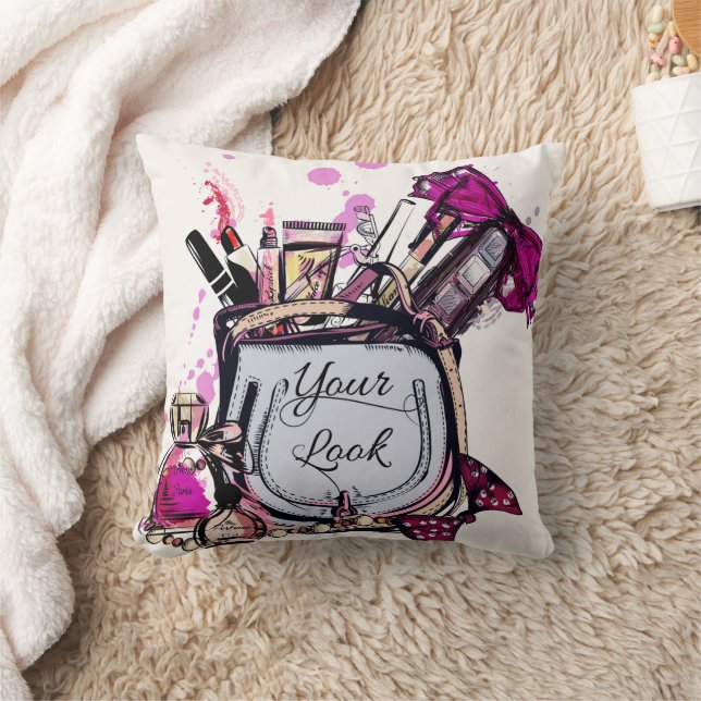 Perfume, Red Lipstick, and a High Heeled Shoe   Cushion (Blanket)