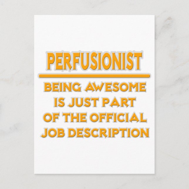 Perfusionist .. Job Description Postcard (Front)