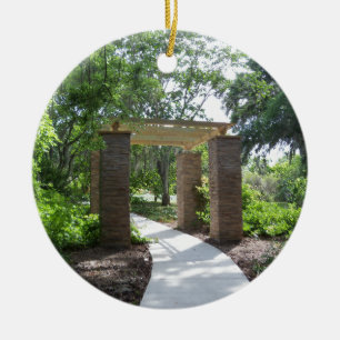 pergola on a path ceramic tree decoration