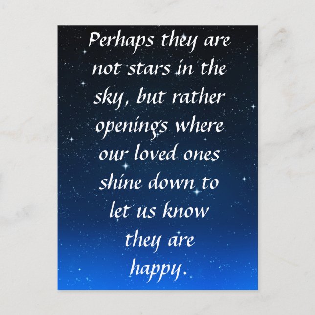 Perhaps they are not stars in the sky but openings postcard (Front)