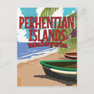 Perhentian Islands Malaysia vintage travel poster Postcard