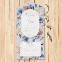 Peri Blue Boho Flowers & Grasses No Dinner