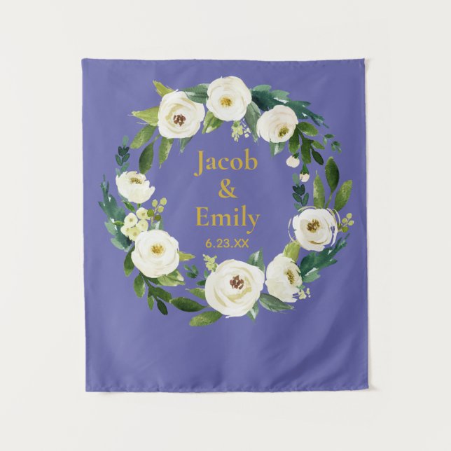 Peri Gold Custom Wedding Photo Booth Backdrop Prop Tapestry (Front)