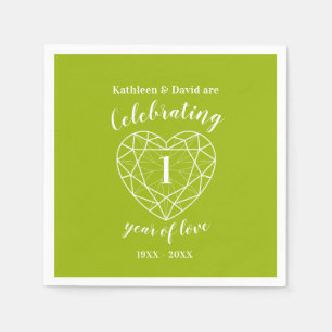 Peridot 1st anniversary 1 year of love napkins
