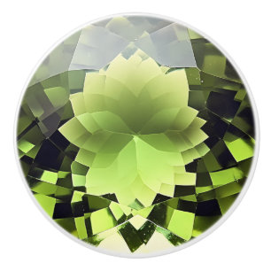 Peridot Green Gemstone Pattern Ceramic Knob