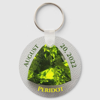 Peridot Trillion Key Ring