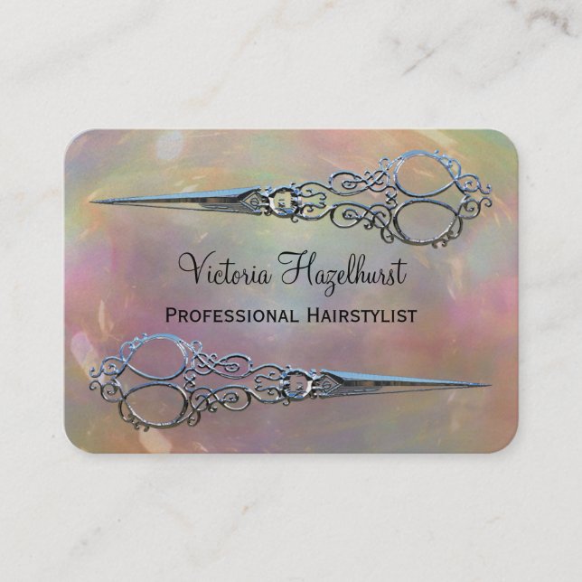 Perils Pearl Double Scissors Professional Business Card (Front)