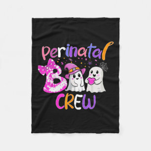 Perinatal Boo Crew Halloween Matching For Nurses  Fleece Blanket