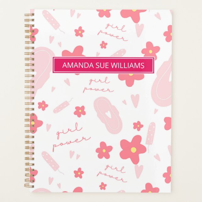 Period / Menstrual Cycle - Your Name /Monogram Planner (Front)