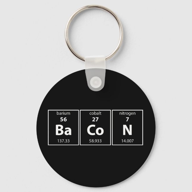 Periodic Bacon Key Ring (Front)