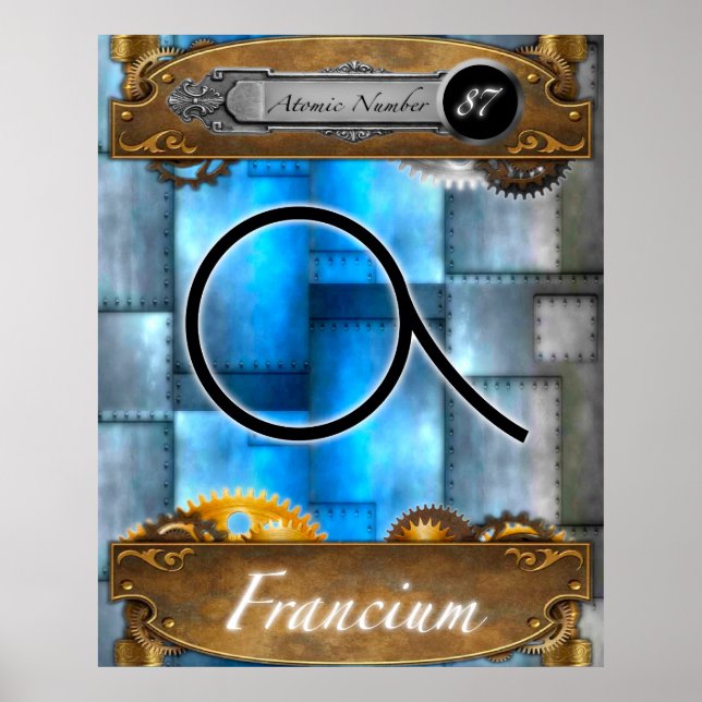 Periodic Element Francium Atomic Number #87 Poster (Front)