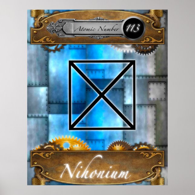 Periodic Element Nihonium Atomic #113 Poster  (Front)