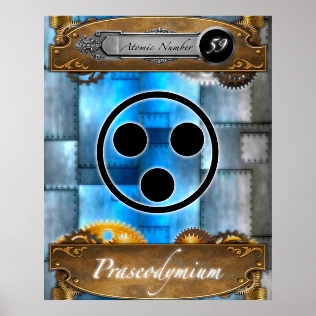 Periodic Element Praseodymium Atomic #59 Poster (Front)