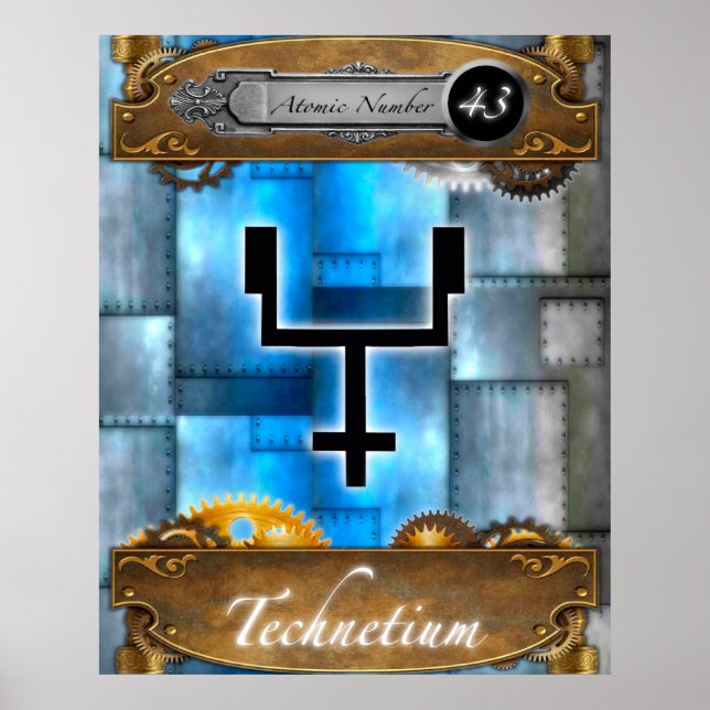 Periodic Element Technetium Atomic #43 Poster (Front)