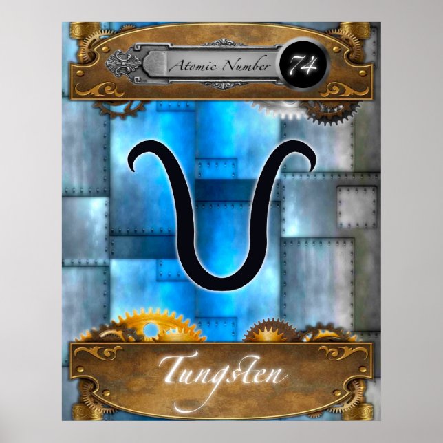 Periodic Element Tungsten Atomic #74 Poster  (Front)