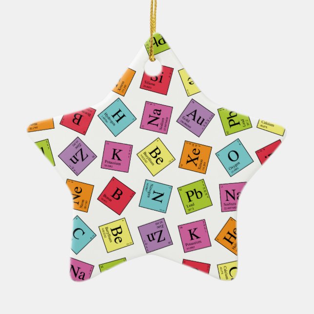 Periodic Elements Ceramic Tree Decoration (Front)