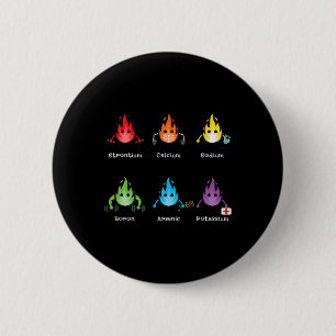 Periodic Elements Chemistry Lovers Science Teacher 6 Cm Round Badge