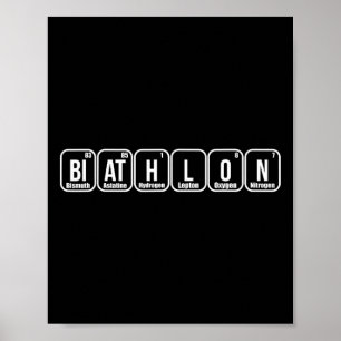 Periodic Elements Nerd Gift Funny Biathlon Lover Poster