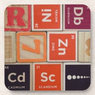 Periodic Elements Zinc Science Coaster