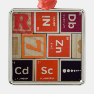 Periodic Elements Zinc Science Metal Tree Decoration