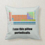Periodic Pillow<br><div class="desc">Periodic table of the elements pillow with a pun! This throw pillow will make a great gift for all the nerds--er, students and scientists on your list.  The background may be changed to any colour you like by choosing Customise and then Edit.</div>
