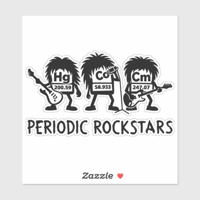 Periodic Rockstars Chemistry Humor (Sheet)