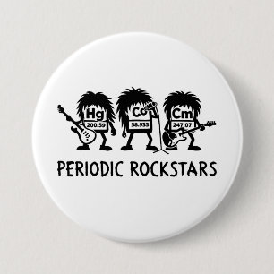 Periodic Rockstars Chemistry Humor 7.5 Cm Round Badge