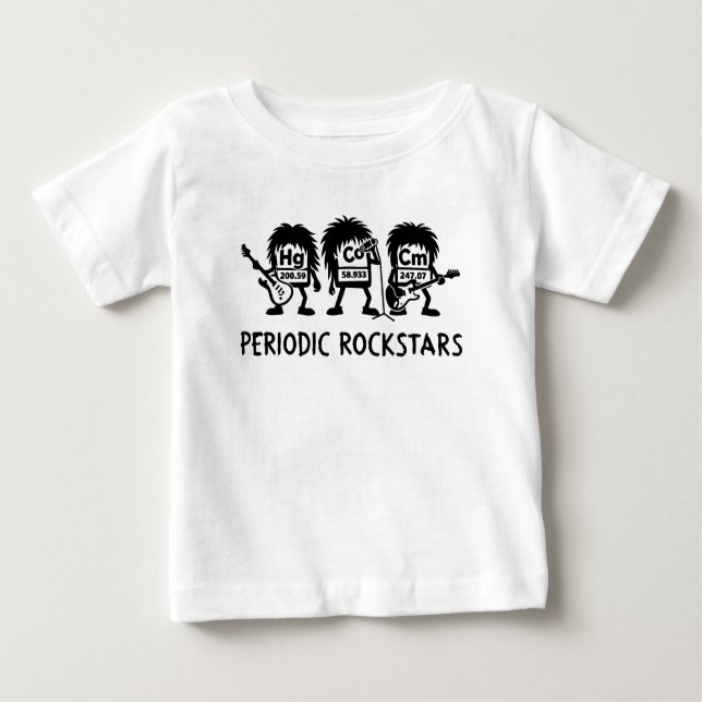 Periodic Rockstars Chemistry Humor Baby T-Shirt (Front)